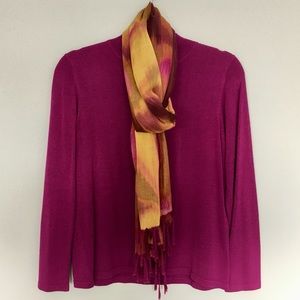 Coldwater Creek Mock Neck Silk Sweater and Scarf